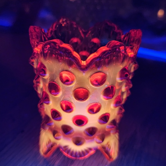 Fenton Amberina Hobnail Toothpick Holder - Picture 4 of 16